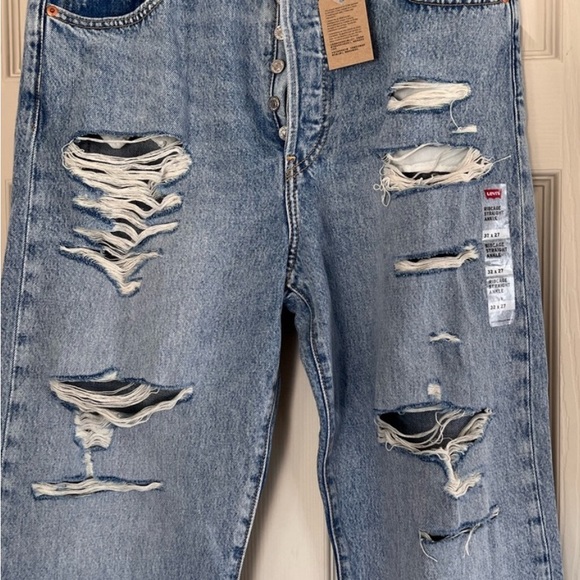 NWT Levi’s ribcage straight ankle new 32x27 distressed-Unique - Picture 8 of 8